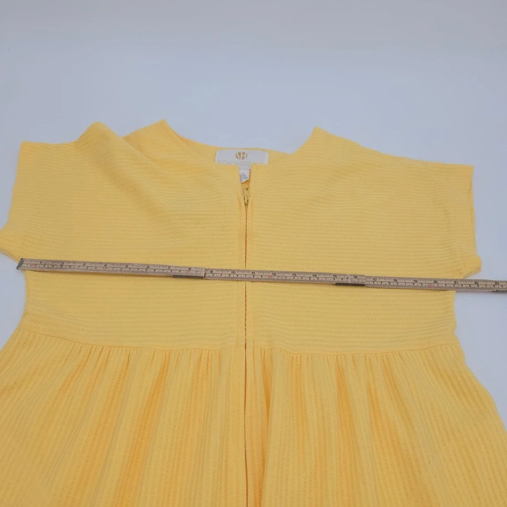 Stan Herman Yellow Textured Zip Front Lounger Robe Sun Zipper Pull Womens XL
